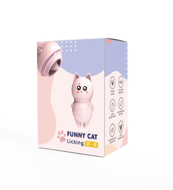 Vibrador Formato Gatinho com Língua Recarregável Cod. XK 1011