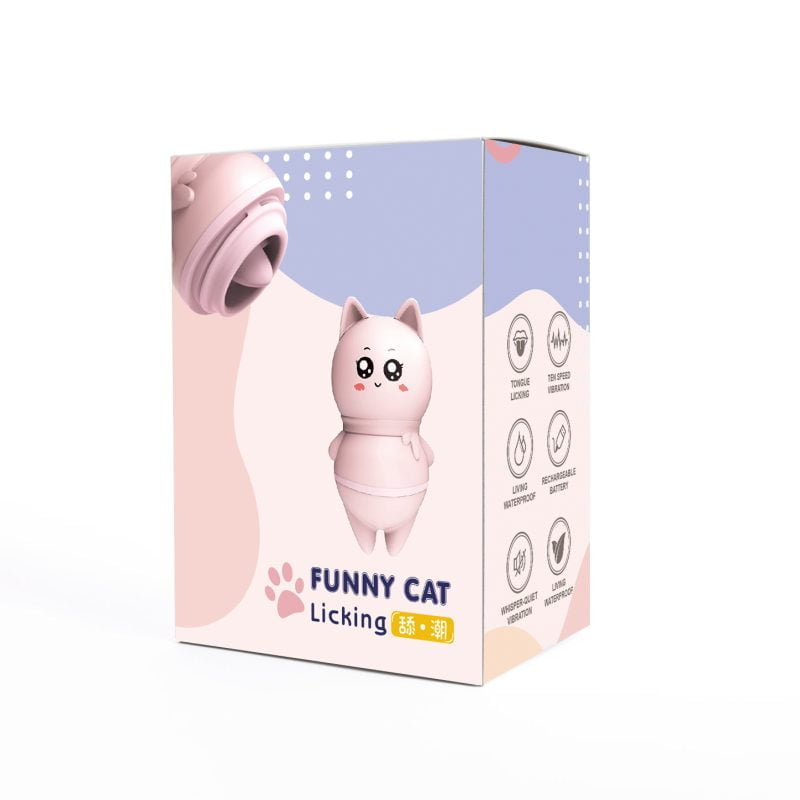 Vibrador Formato Gatinho com Língua Recarregável Cod. XK 1011