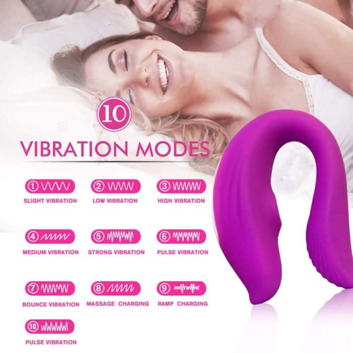 L&B--Vibrador de Casal 10 Modos de Vibração e Pulsação Recarregável Cod. KKH 1006 - Image 3