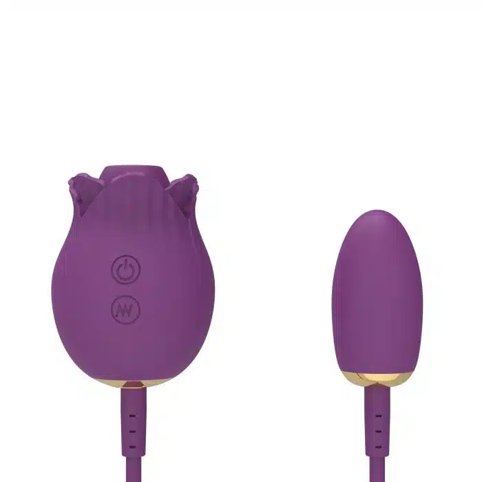 L&B--Vibrador Vai e Vem Pulsação Formato ROSA Recarregável Cod. KKG 1011 - Imagem 2