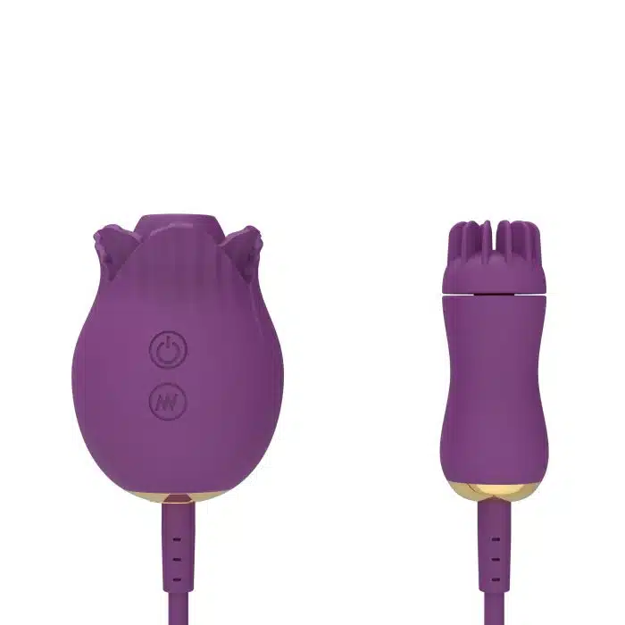 L&B--Vibrador Vai e Vem Pulsação Formato ROSA Recarregável Cod. KKG 1011 - Imagem 4