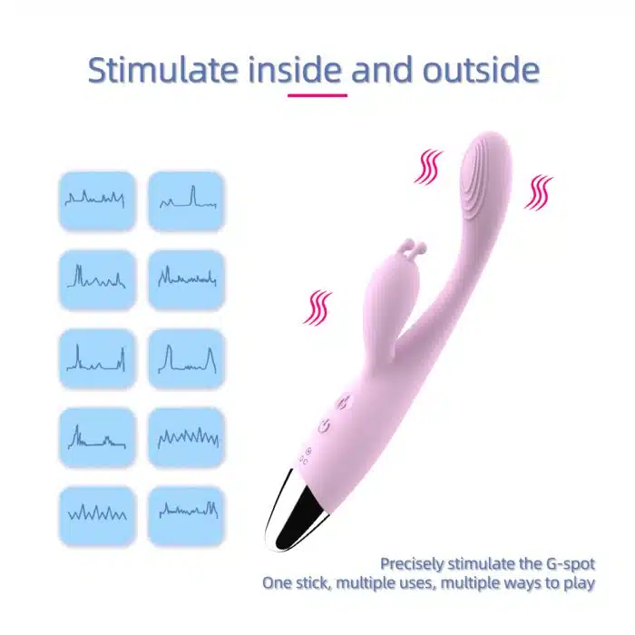 L&B--Vibrador com Estimulador de Clitóris e Ponto G Recarregável Cod. KKH 1002 - Imagem 2