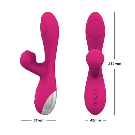 L&B--Vibrador com Estimulador de Clitóris com 7 Modos de Vibração e 4 de Pulsação Recarregável Cod. KKM 1005 - Image 4