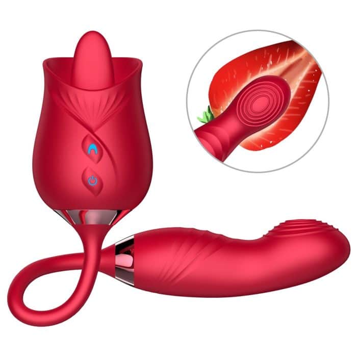 L&B--Vibrador com Estimulador de Clitóris com 10 Modos de Vibração Formato ROSA Cod. KKG 1013