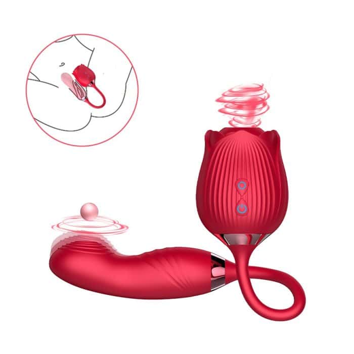 L&B--Vibrador de Clitóris Recarregável com Pulsação Formato ROSA cod. KKG 1012 - Image 3