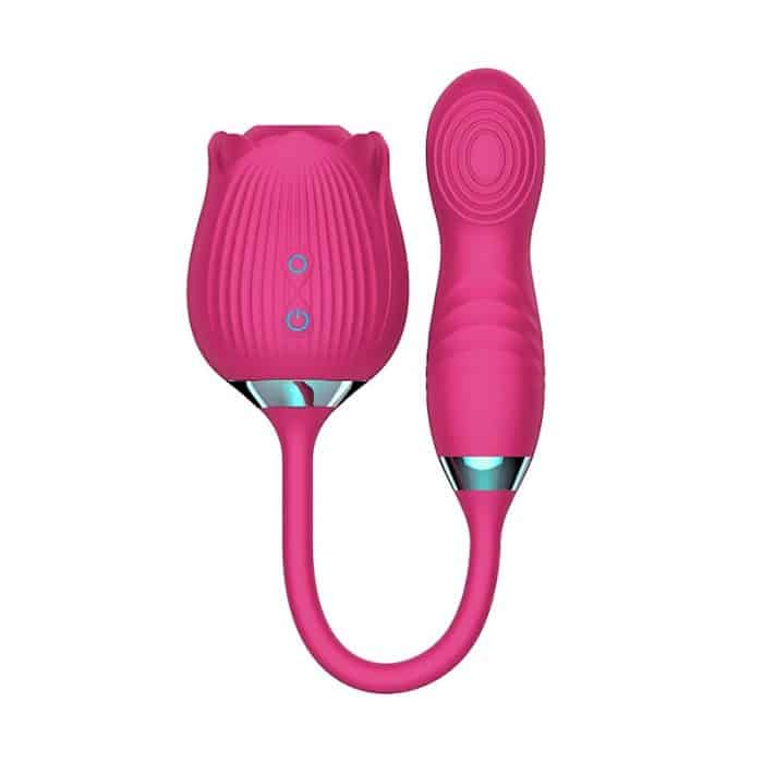 L&B--Vibrador de Clitóris Recarregável com Pulsação Formato ROSA cod. KKG 1012