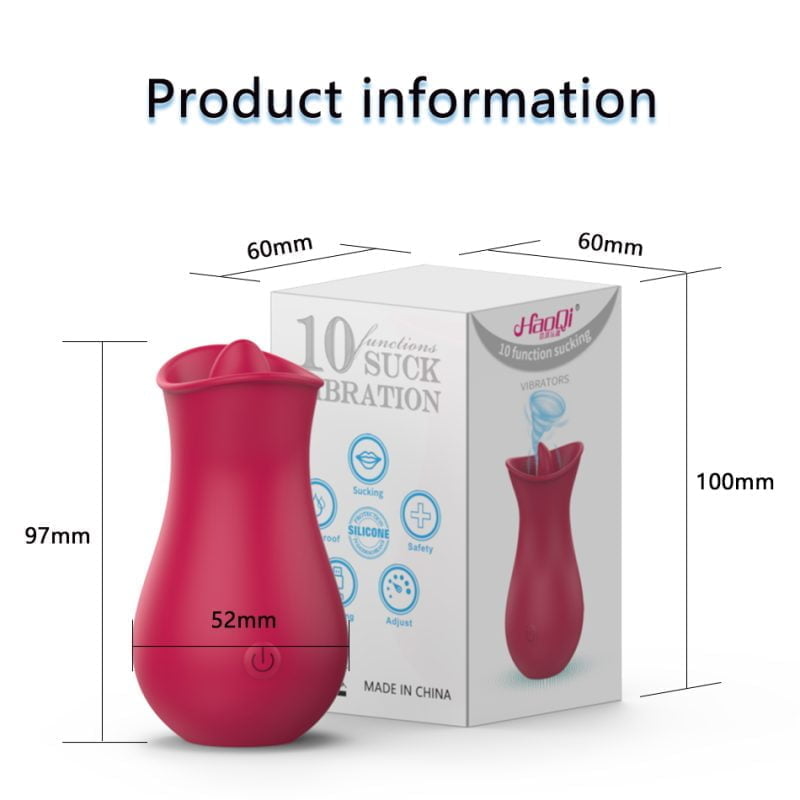 L&B--Vibrador Estimulador de Clitóris com Lingua 10 Modos de Vibração Recarregável Cod.  XW 1037