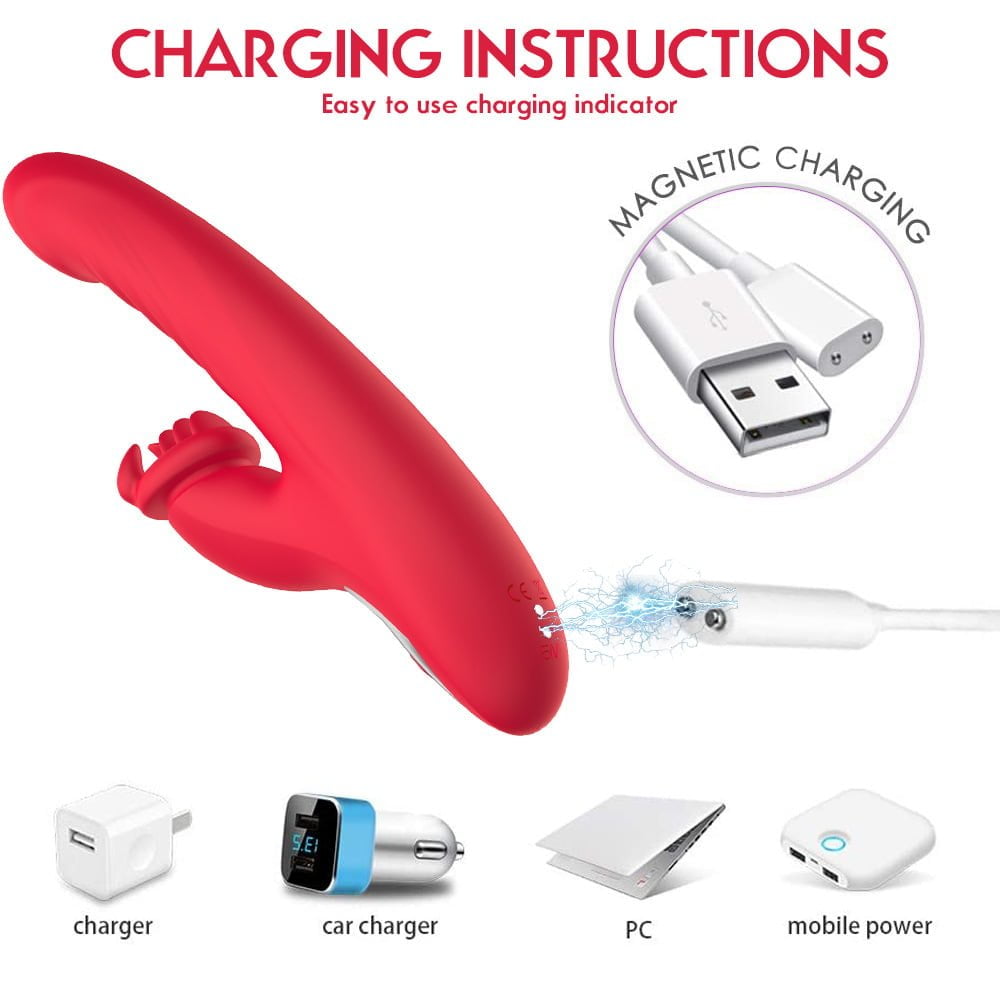 L&B--Vibrador Vai e Vem com Estimulador de Clitóris 10 Modos de Vibração Eecarregável Cod. KKT 1003 - Imagem 4