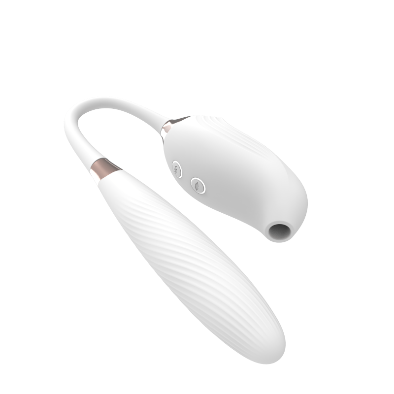 L&B- Vibrador 2 Em 1 Com 10 Modos de Sucção e Vibração Ponteira Estilo Metralhadora Cod. KKS 1001