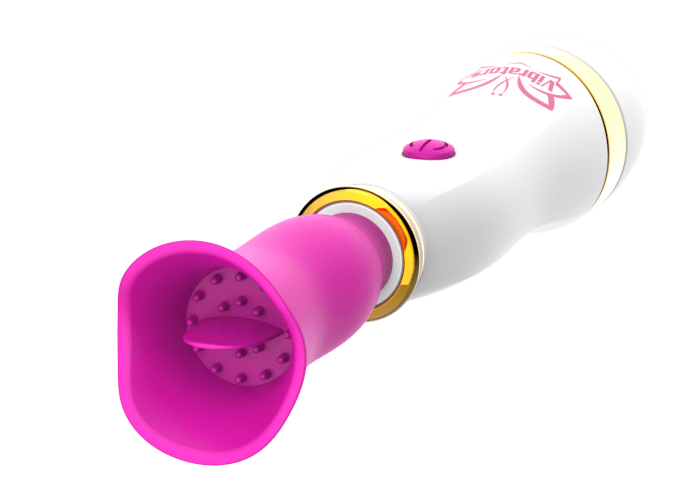 L&B--Vibrador Varinha Mágica 12 Modos de Vibração com Lingua Recarregável Cod. XW 1028