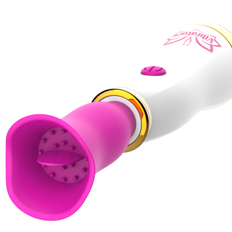 L&B--Vibrador Varinha Mágica 12 Modos de Vibração com Lingua Recarregável Cod. XW 1028