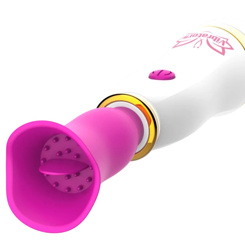 L&B--Vibrador Varinha Mágica 12 Modos de Vibração com Lingua Recarregável Cod. XW 1028