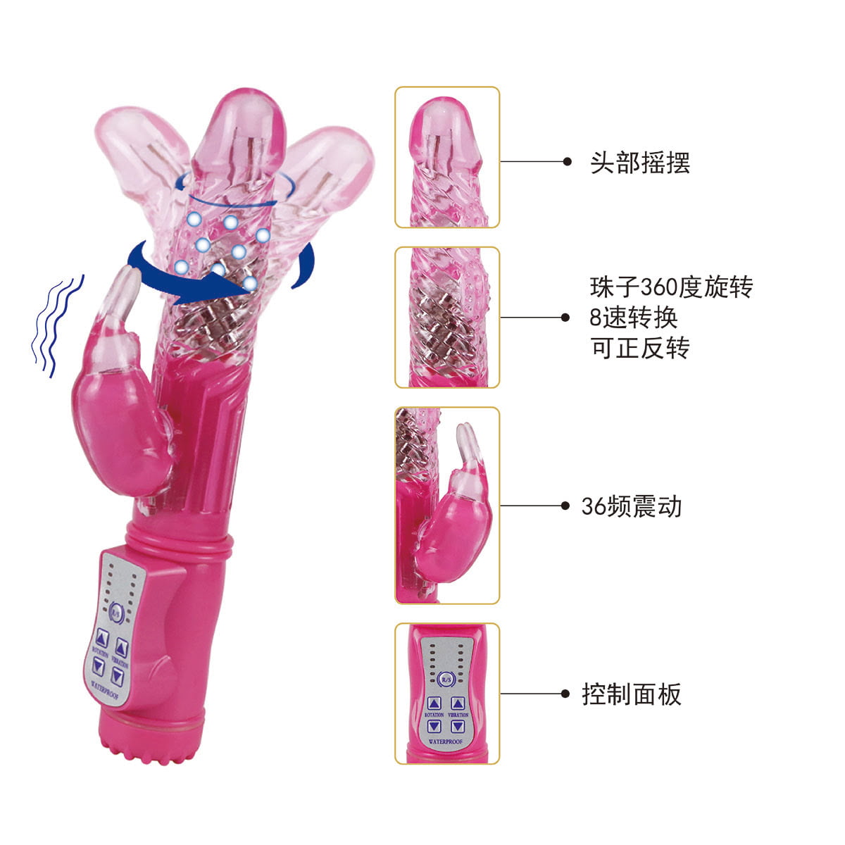 Vibradores Rotativo com 36 Modos de Velocidade a Pilha Cod. XV 1017 - Imagem 4
