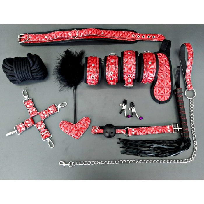 L&Z – Kit Bondage Peluciado LUXO Com Grampo de Mamilos Cod: ML 80721