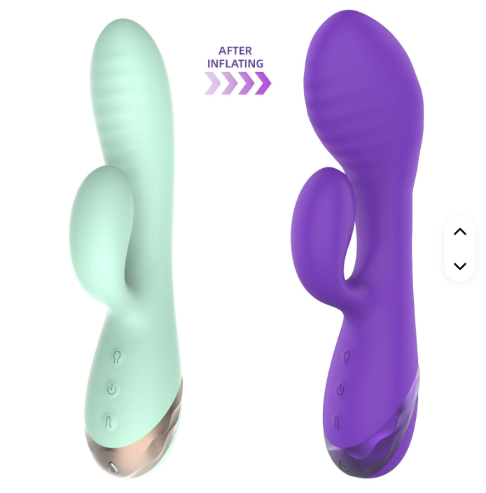 L&Z - Vibrador Inflável com Estimulador De Clitóris Recarregável Cod. ML 485 - Imagem 2