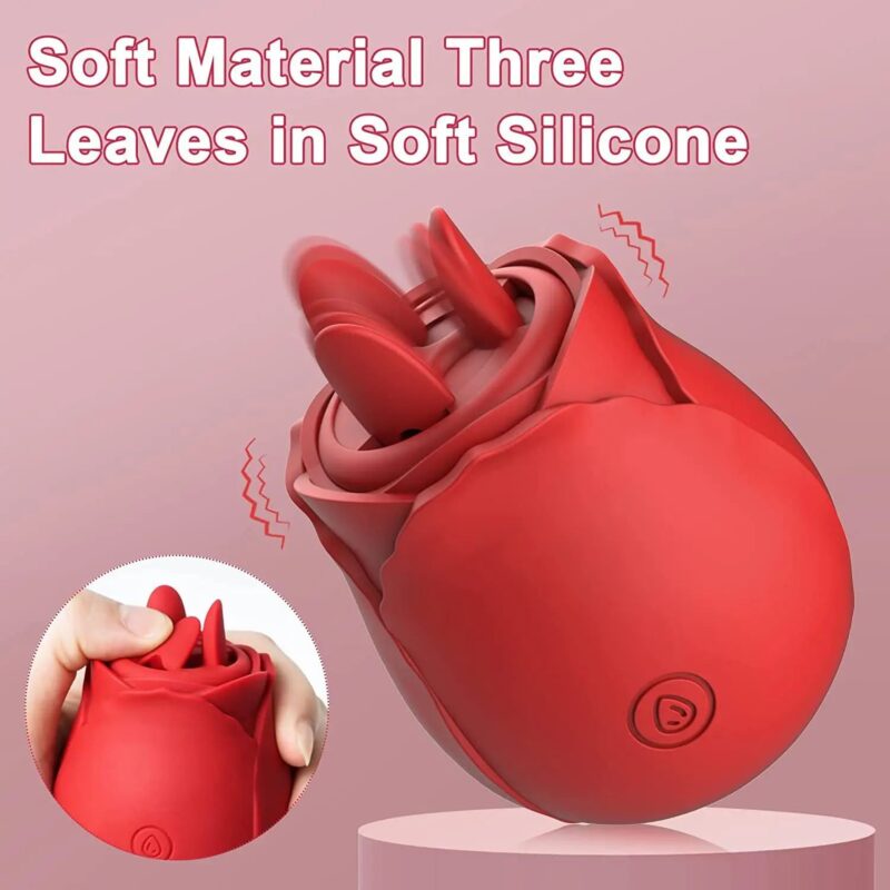 L&Z - Vibrador 2 em 1 Formato ROSA com sucção e Estimulador De Clitóris Cod. ML035