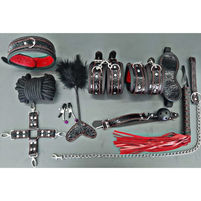 L&Z - Kit Bondage Peluciado LUXO Com Grampo de Mamilos Cod: ML 80619