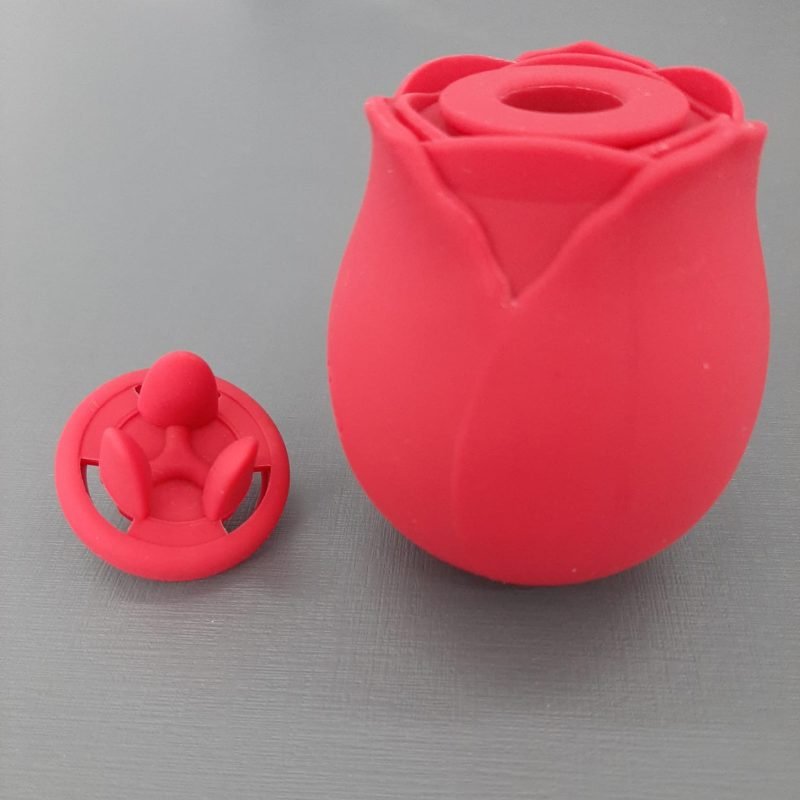 L&Z - Vibrador 2 em 1 Formato ROSA com sucção e Estimulador De Clitóris Cod. ML035