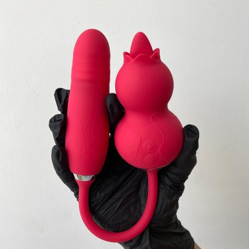 L&B - Vibrador 2 Em 1 Com Vai e Vem e Estimulador De Clitóris Recarregável  Cod. kko 1007